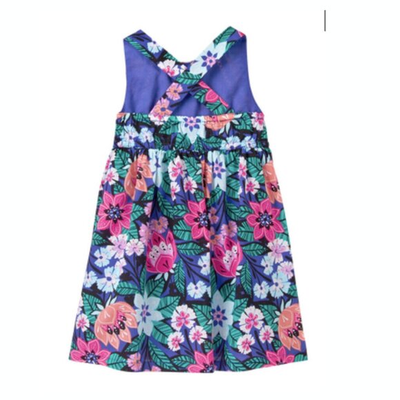 Gymboree Toddler Girls Jungle Brights Floral Print Crossback Sundress Dress 4T - Picture 2 of 5